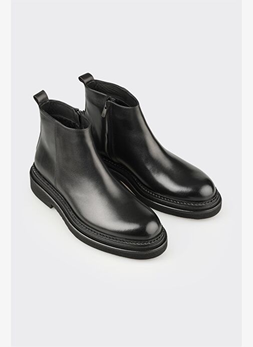 Siyah Deri Erkek Günlük Bot - Görsel 3