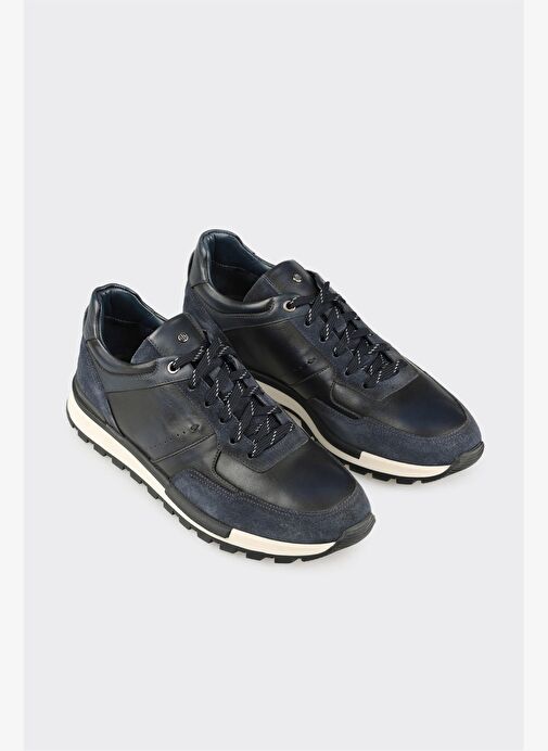 Lacivert Deri Erkek Spor Ayakkabı - Görsel 3