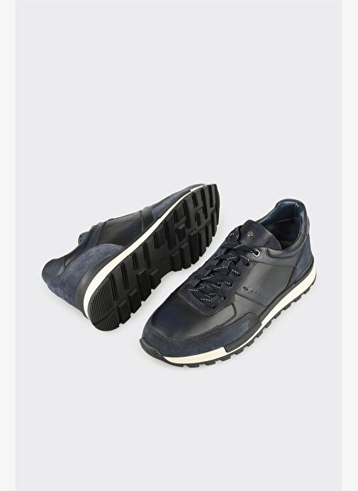 Lacivert Deri Erkek Spor Ayakkabı - Görsel 4