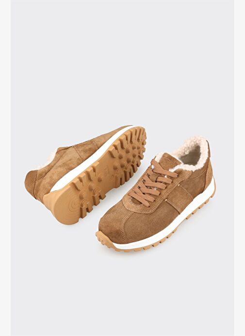 Taba Deri Kadın Spor Ayakkabı - Görsel 4