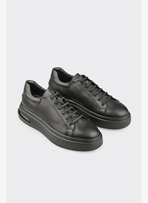 Siyah Deri Erkek Günlük Ayakkabı - Görsel 3