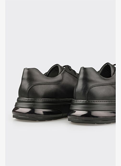 Siyah Deri Erkek Günlük Ayakkabı - Görsel 6