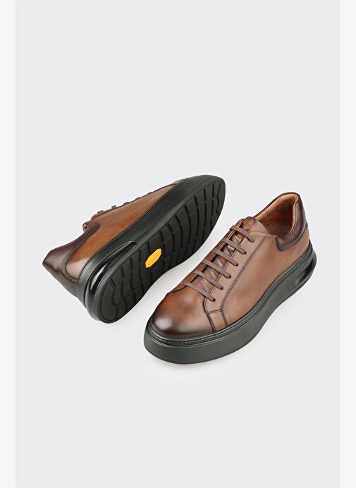 Kahve Deri Erkek Günlük Ayakkabı - Görsel 4
