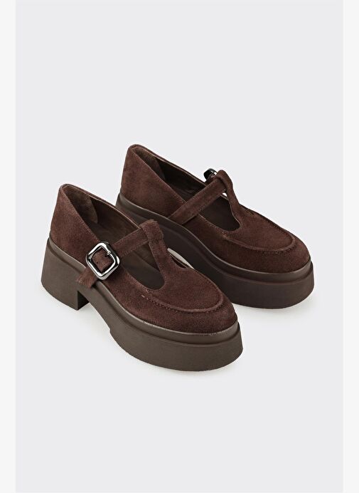 Kahve Deri Kadın Topuklu Ayakkabı - Görsel 3