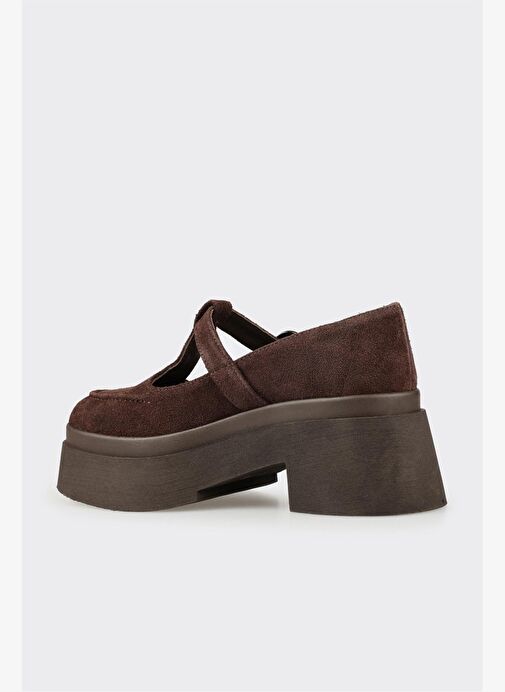 Kahve Deri Kadın Topuklu Ayakkabı - Görsel 4