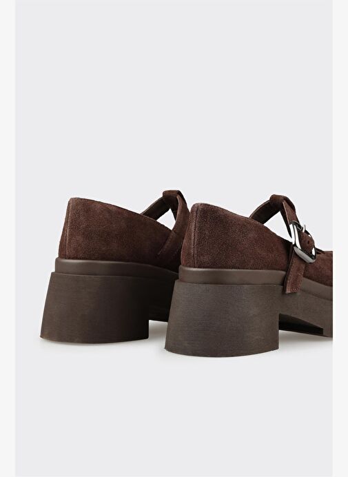 Kahve Deri Kadın Topuklu Ayakkabı - Görsel 5