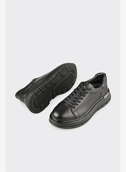 Siyah Deri Erkek Günlük Ayakkabı - Görsel 4