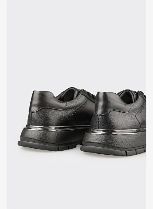 Siyah Deri Erkek Günlük Ayakkabı - Görsel 6