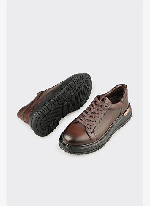 Kahve Deri Erkek Günlük Ayakkabı - Görsel 4