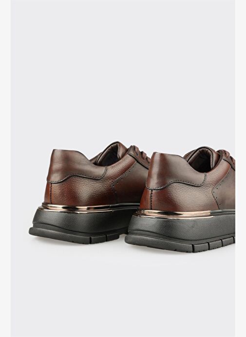 Kahve Deri Erkek Günlük Ayakkabı - Görsel 6