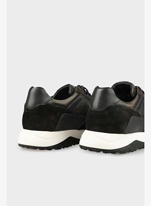 Siyah Deri Erkek Spor Ayakkabı - Görsel 6