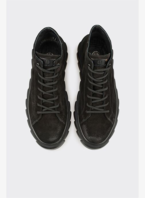 Siyah Deri Erkek Spor Bot - Görsel 5