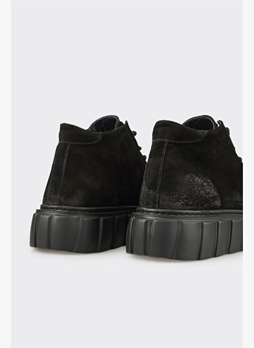 Siyah Deri Erkek Spor Bot - Görsel 6