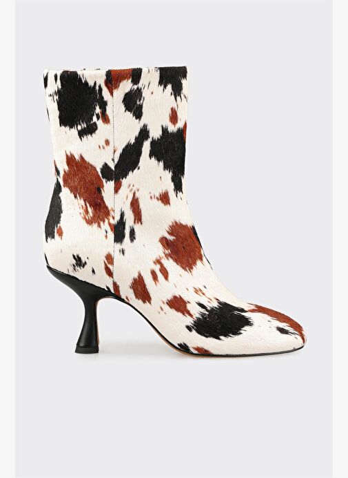 Multi Hayvan Desenli Deri Kadın Klasik Bot - Görsel 2