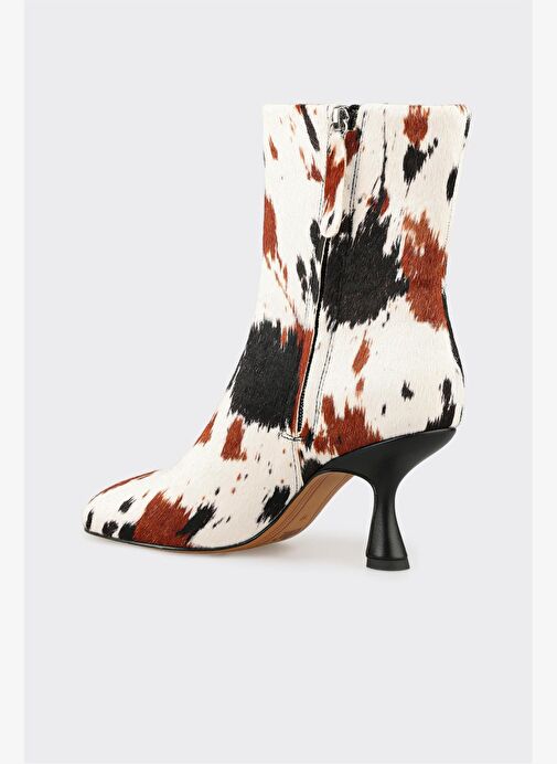 Multi Hayvan Desenli Deri Kadın Klasik Bot - Görsel 4