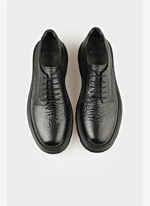 Siyah Deri Erkek Günlük Ayakkabı - Görsel 5
