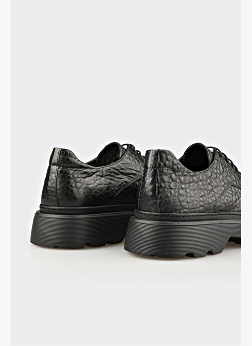 Siyah Deri Erkek Günlük Ayakkabı - Görsel 6