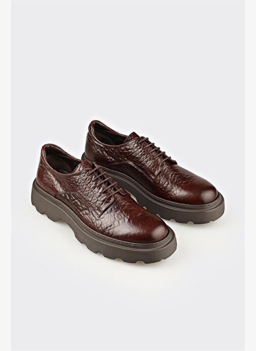 Kahve Deri Erkek Günlük Ayakkabı - Görsel 3