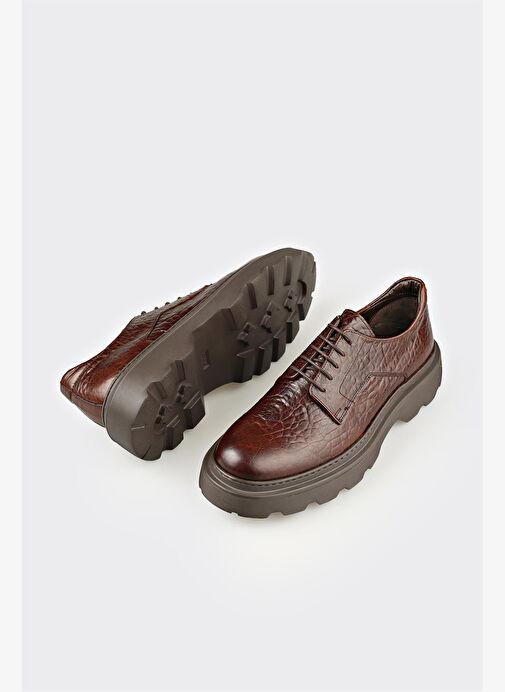 Kahve Deri Erkek Günlük Ayakkabı - Görsel 4