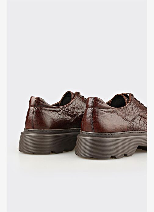 Kahve Deri Erkek Günlük Ayakkabı - Görsel 6