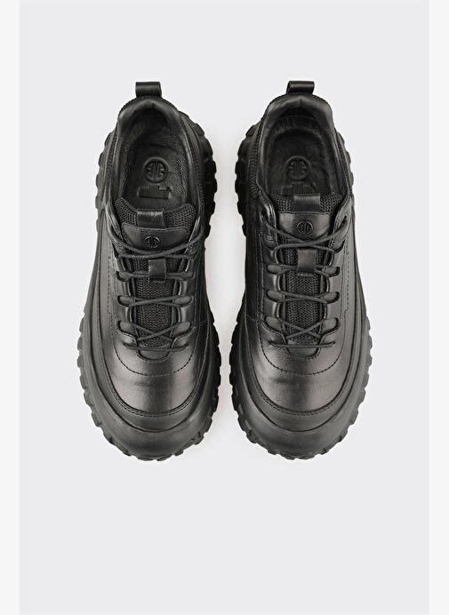 Siyah Deri Erkek Spor Ayakkabı - Görsel 5