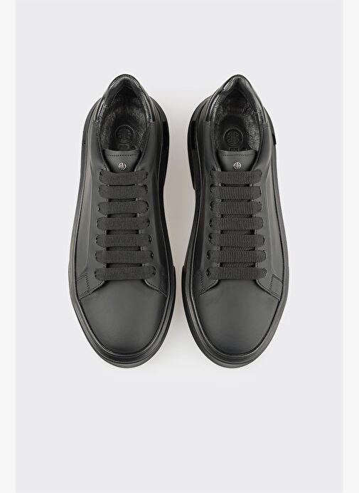 Siyah Deri Erkek Spor Ayakkabı - Görsel 5