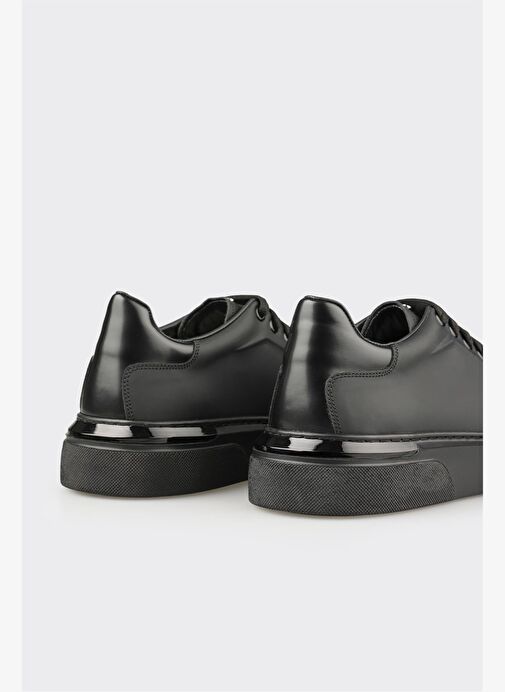 Siyah Deri Erkek Spor Ayakkabı - Görsel 6