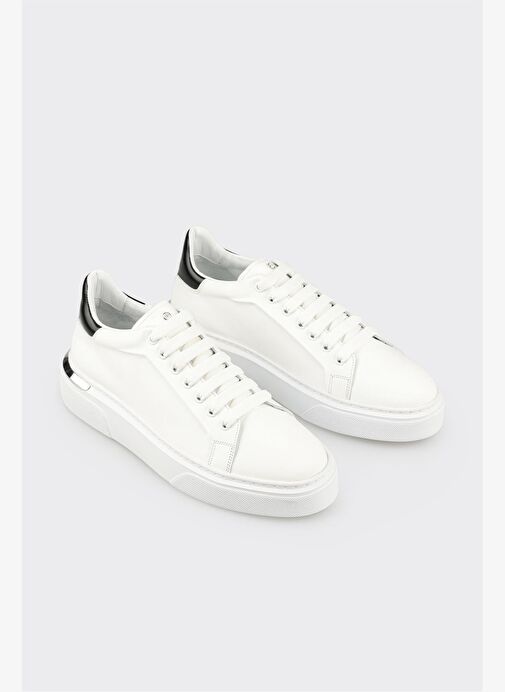 Beyaz Deri Erkek Spor Ayakkabı - Görsel 3