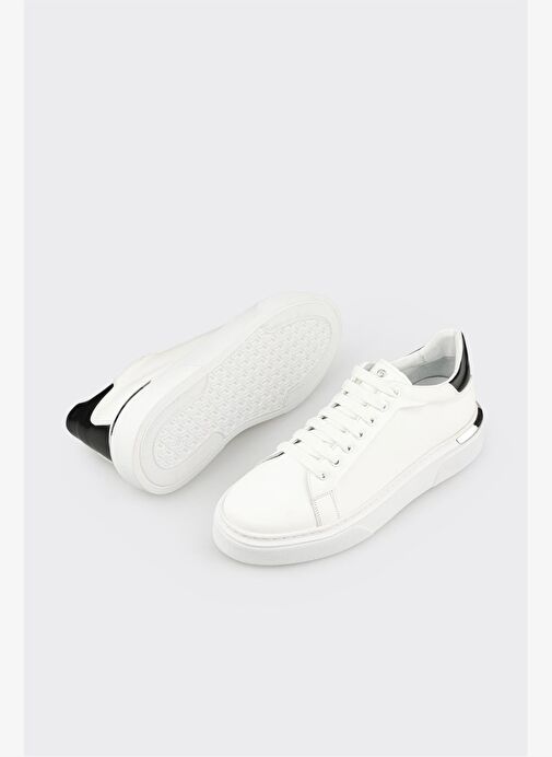 Beyaz Deri Erkek Spor Ayakkabı - Görsel 4