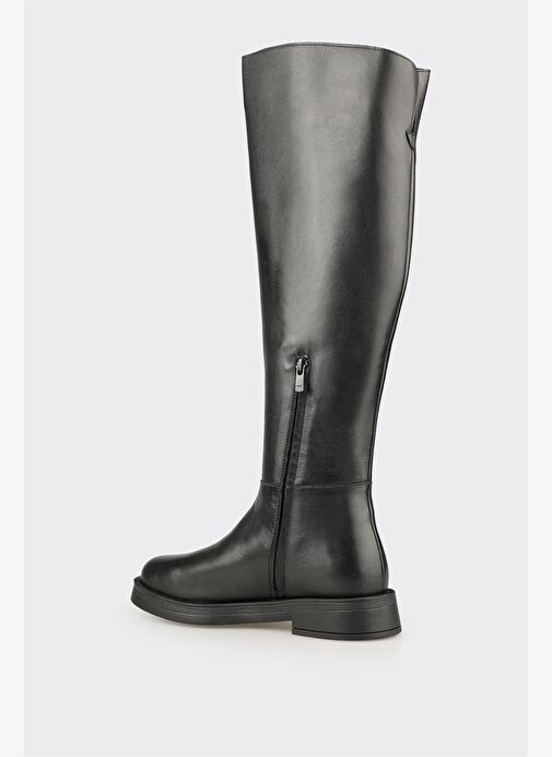Siyah Deri Kadın Çizme - Görsel 4