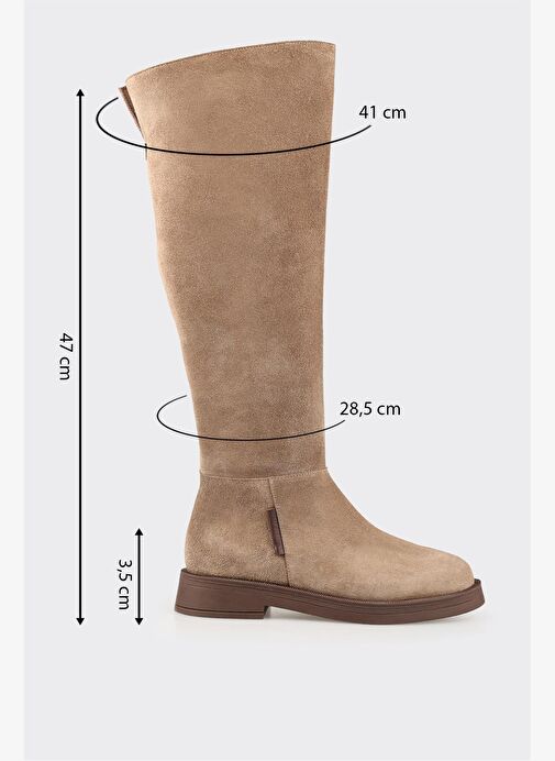 Vizon Deri Kadın Çizme - Görsel 6