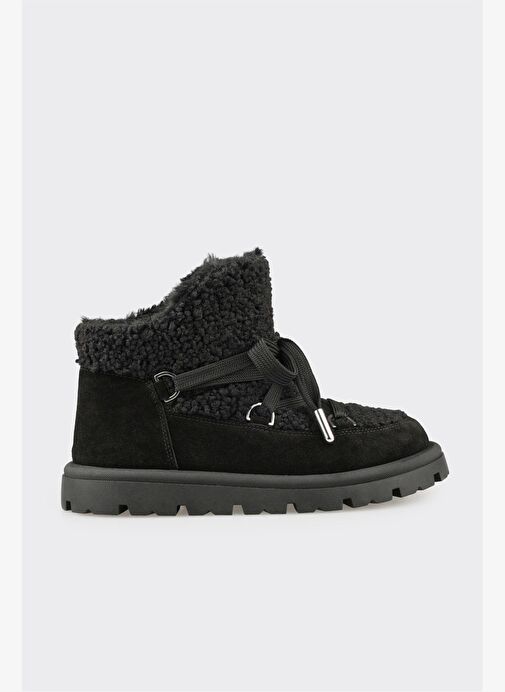 Siyah Deri Kadın Spor Bot - Görsel 2