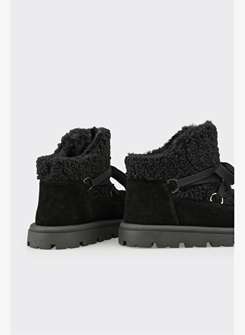 Siyah Deri Kadın Spor Bot - Görsel 5