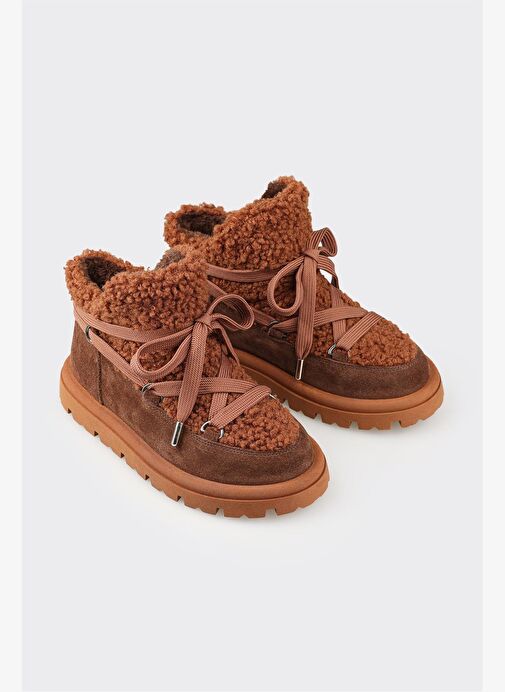 Kahve Deri Kadın Spor Bot - Görsel 3