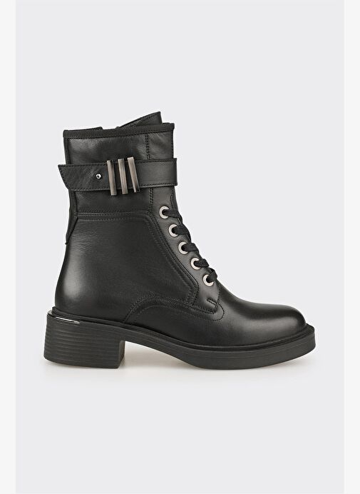 Siyah Deri Kadın Günlük Bot - Görsel 2