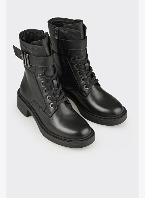 Siyah Deri Kadın Günlük Bot - Görsel 3