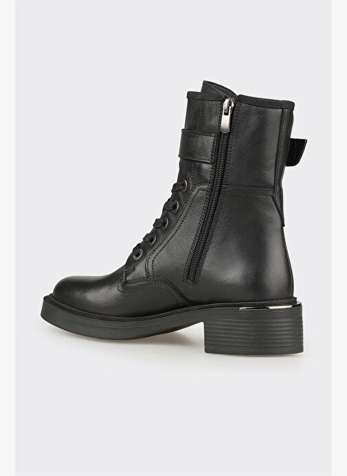 Siyah Deri Kadın Günlük Bot - Görsel 4