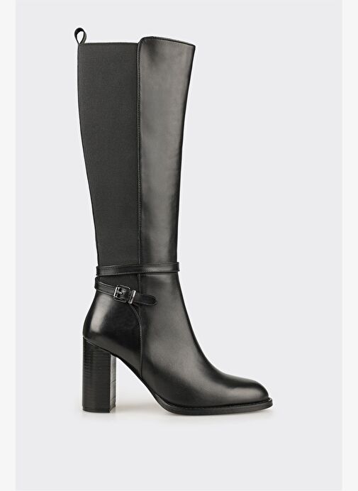 Siyah Deri Kadın Çizme - Görsel 2