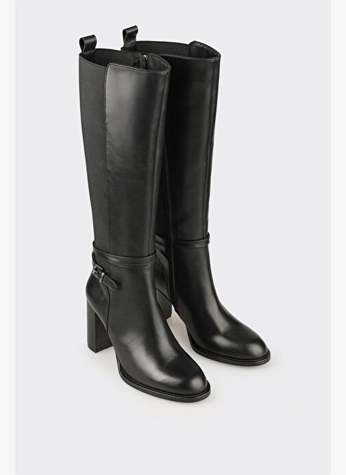 Siyah Deri Kadın Çizme - Görsel 3