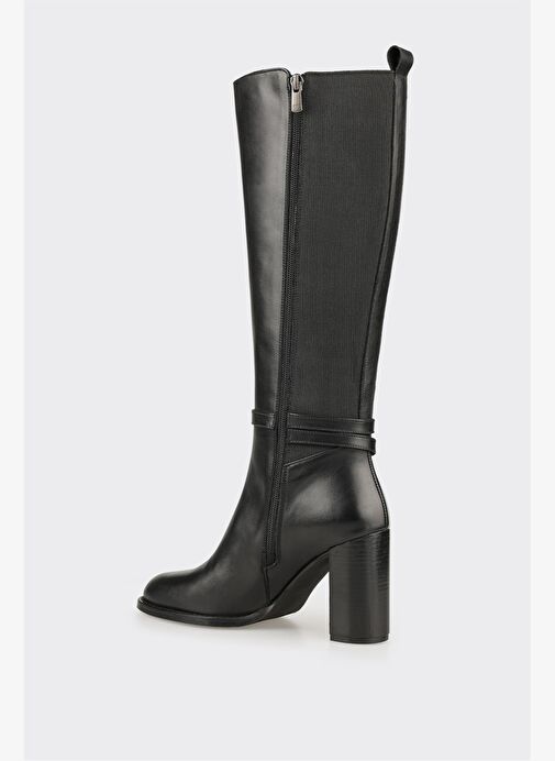 Siyah Deri Kadın Çizme - Görsel 4
