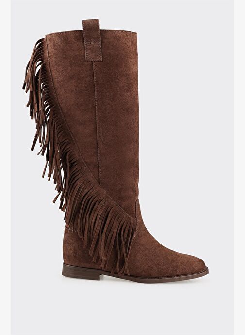 Kahve Deri Kadın Çizme - Görsel 2