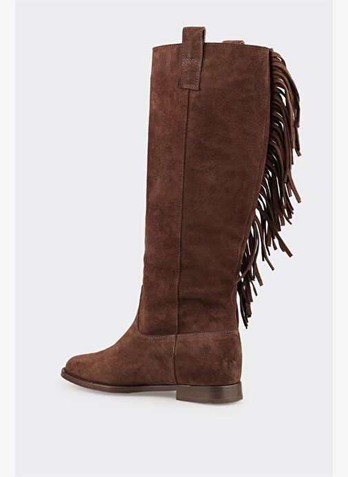 Kahve Deri Kadın Çizme - Görsel 4