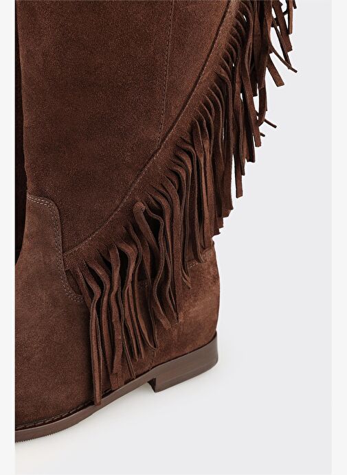 Kahve Deri Kadın Çizme - Görsel 5