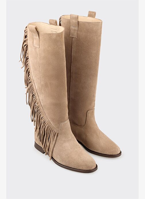 Vizon Deri Kadın Çizme - Görsel 3