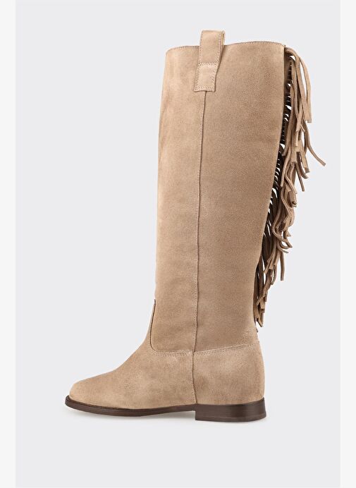 Vizon Deri Kadın Çizme - Görsel 4