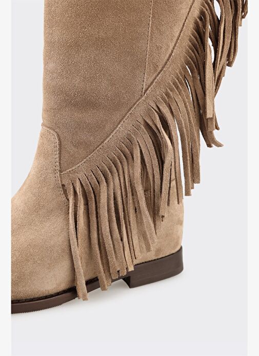 Vizon Deri Kadın Çizme - Görsel 5