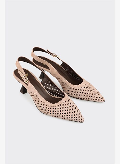 Vizon Deri Kadın Topuklu Ayakkabı - Görsel 3