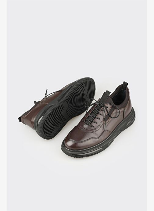 Kahve Deri Erkek Spor Ayakkabı - Görsel 4