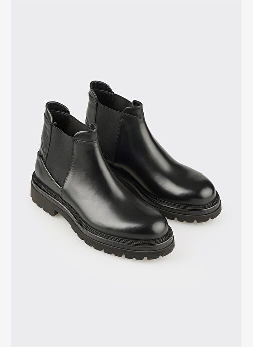 Siyah Deri Erkek Günlük Bot - Görsel 3