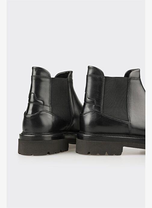Siyah Deri Erkek Günlük Bot - Görsel 5